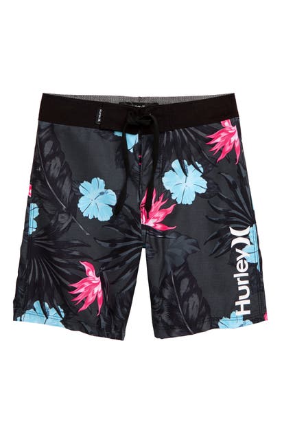 Click to view more detailed imagery on our partner's website Hurley Kids' Military Floral Board Shorts In Black