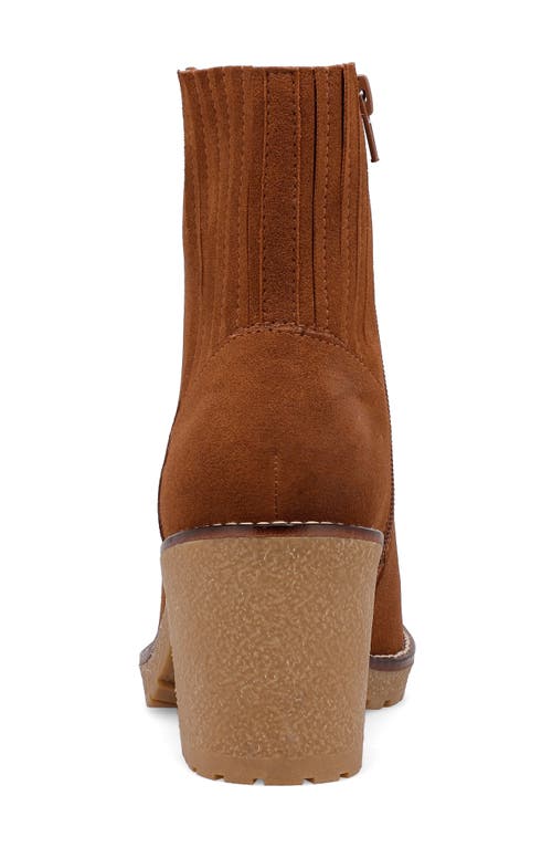 Shop Mia Harlow Lug Sole Platform Bootie In Cognac