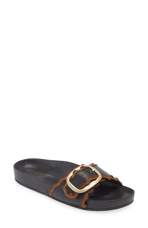 Iris Slide Sandal in Black/Cacao