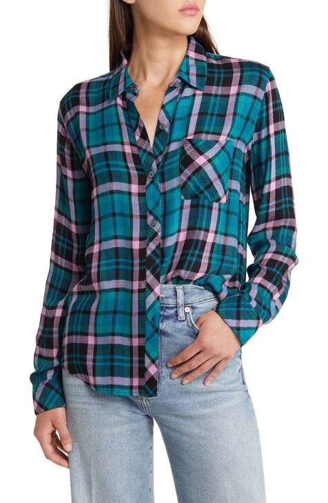 Spring Cotton Plaid Shirt for Girls Female Hooded Checked Shirts