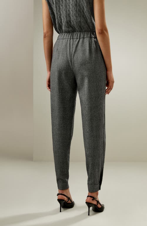 Lilysilk Glen Flex Worsted Trousers In Mixed Gray