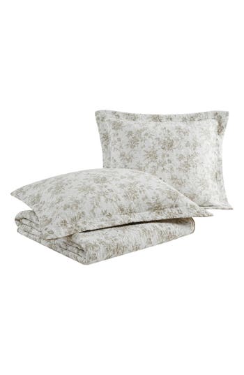 Laura Ashley Walled Garden Quilt & Sham Set In Mocha