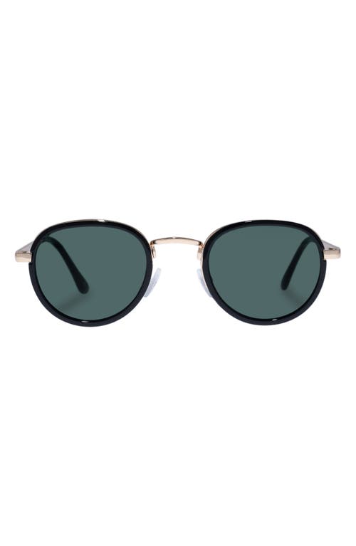 Cygnus 46mm Round Sunglasses in Black /Gold