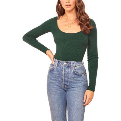 Reformation Mia Cashmere & Wool Sweater, Green