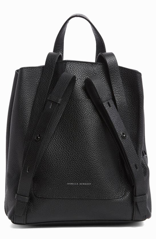 Shop Rebecca Minkoff Darren Medium Leather Backpack In Black