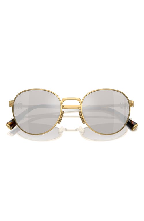 Shop Miu Miu 50mm Round Sunglasses In Gold