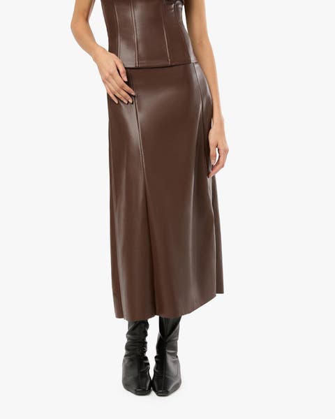 Brown leather skirt quilt best sale