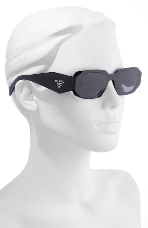 Prada Runway 49mm Rectangular Sunglasses In Black/dark Grey