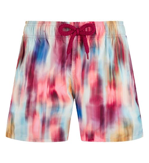 Shop Vilebrequin Kids' Ultra-light And Packable Ikat Flowers Swim Trunks In Multicolor