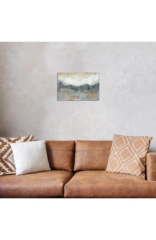 Icanvas Cool Grey Horizon I By Jennifer Goldberger Canvas Wall Art In White-multi
