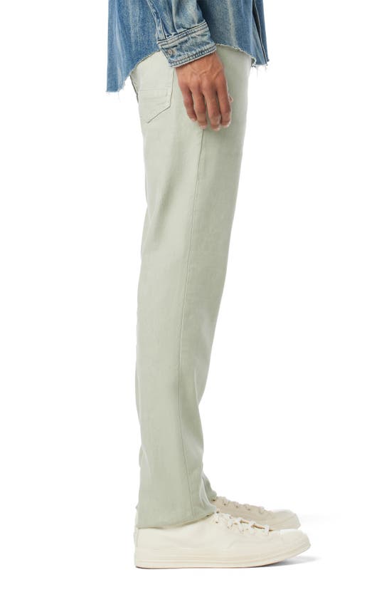 Shop Hudson Blake Slim Straight Leg Stretch Linen Blend Five Pocket Pants In Shell