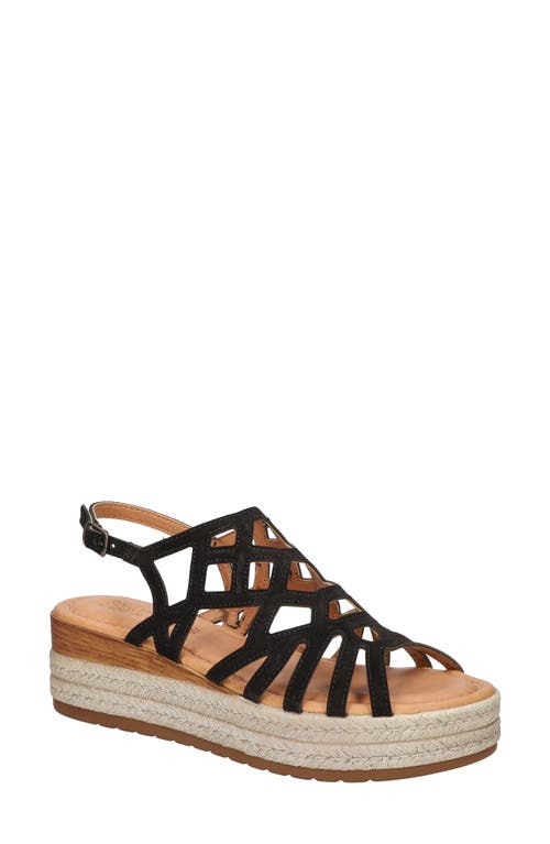 Bella Vita Gladiator Espadrille Sandal Black Suede at Nordstrom,