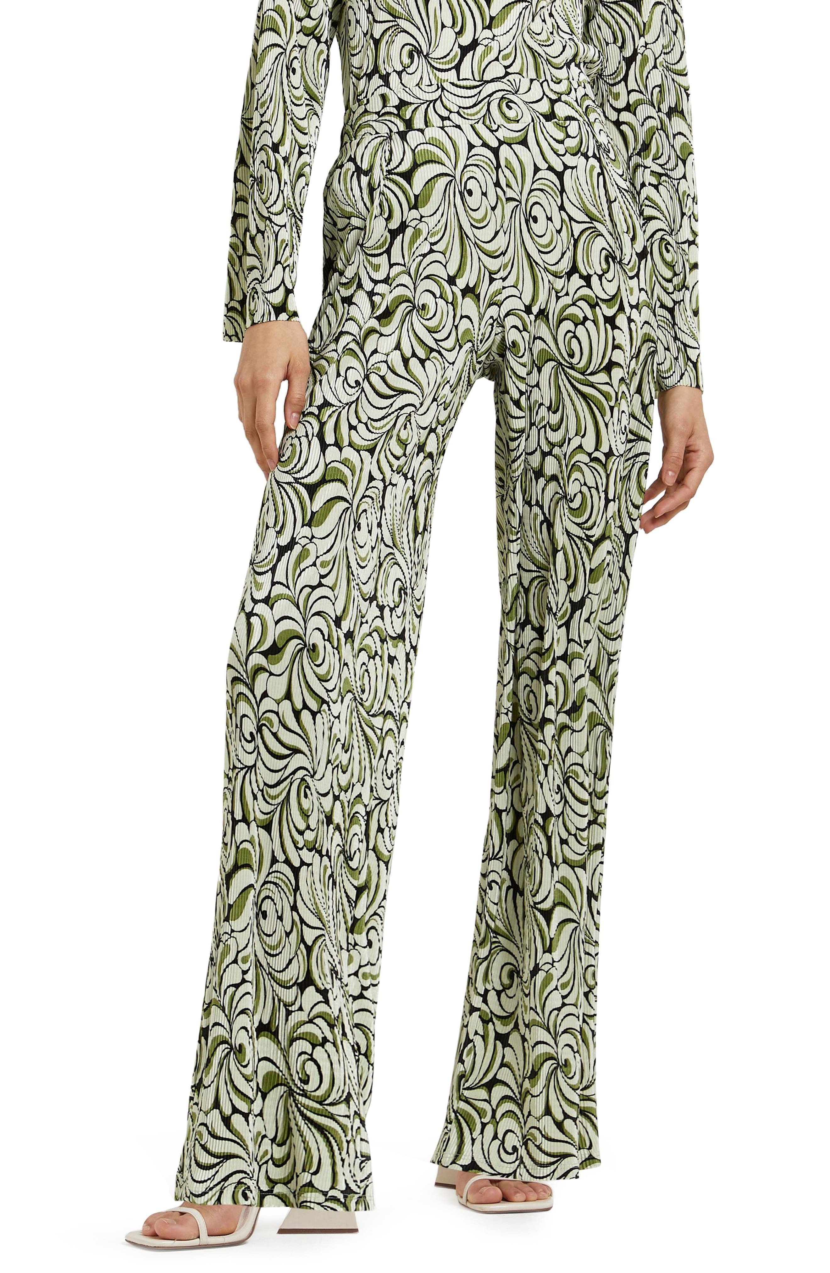River Island Wide Leg Plissé Trousers 