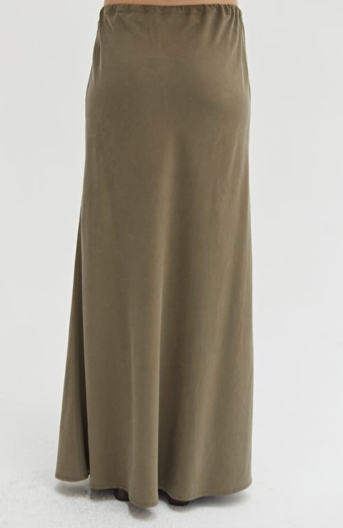 Shop Crescent Lyocell & Linen Maxi Skirt In Eucalyptus