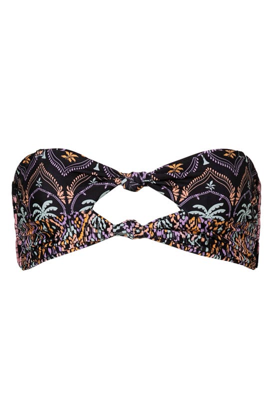 Shop Maaji Midnight Palm Selene Reversible Bikini Top In Black