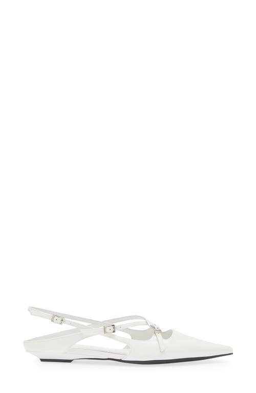 Shop Jeffrey Campbell Fax Pointed Toe Slingback Flat In White Patent