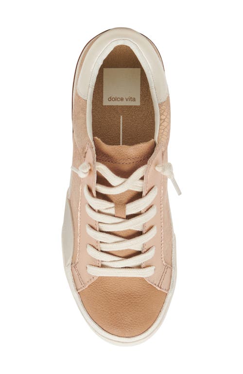 Dolce Vita Zina Sneaker In Bronze Embossed Leather