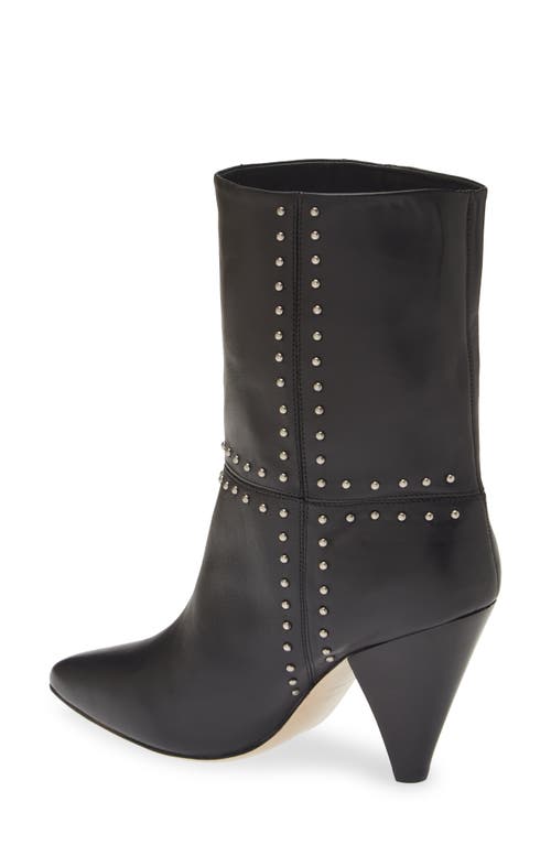 Shop Avec Les Filles Ada Studded Pointed Toe Genuine Suede Bootie In Black