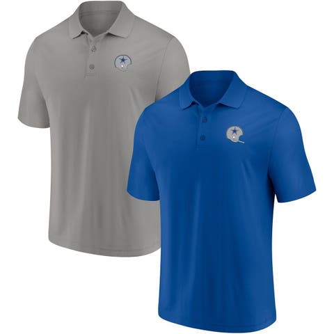 Men's Fanatics Branded Blue/Silver Detroit Lions Home & Away Throwback  2-Pack Polo Set