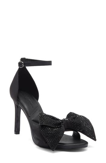 Karl Lagerfeld Paris Kenz Rhinestone Bow Sandal In Black