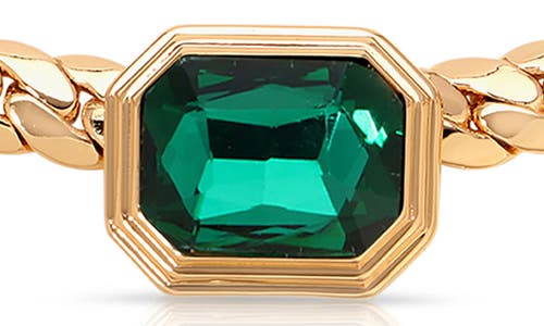 Ettika Deco Crystal Statement Cuban Chain Necklace In Green