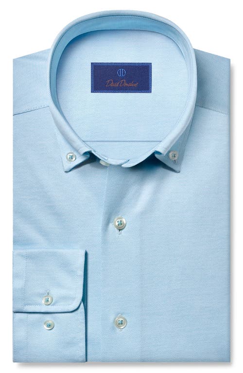 David Donahue Regular Fit Solid Cotton Button-Down Shirt in Ocean