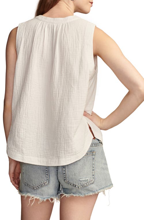 Shop Lucky Brand Popover Gauze Sleeveless Top In Bright White