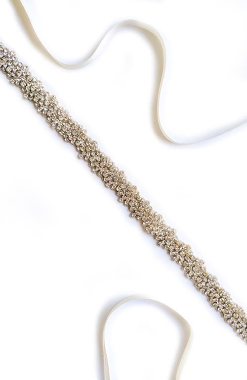 Brides & Hairpins Calista Swarovski Crystal Sash in Silver