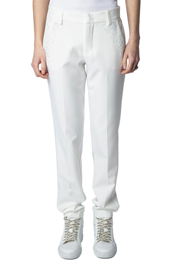 Zadig & Voltaire Prune Strass Straight-leg Trousers In Judo