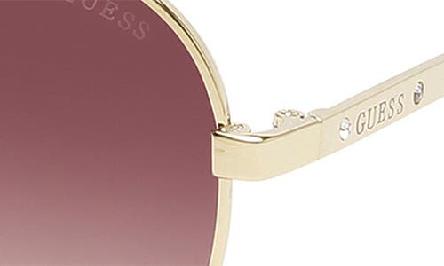 Shop Guess 60mm Pilot Sunglasses In Gold/gradient Bordeaux