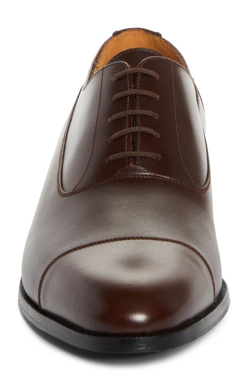 Jm Weston Animation Cap Toe Oxford In Dark Brown