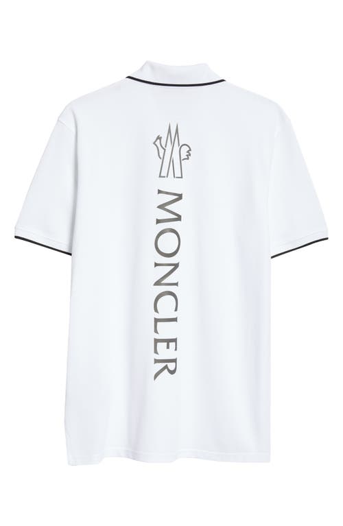 Shop Moncler Logo Cotton Polo In White