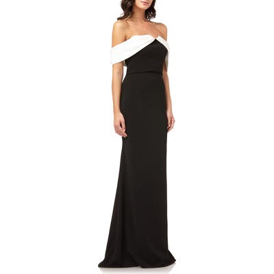 Carmen Marc Valvo Infusion Strapless Mermaid Gown, Black