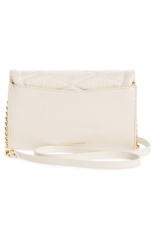 Shop Rebecca Minkoff Edie Wallet On A Chain In Pearl