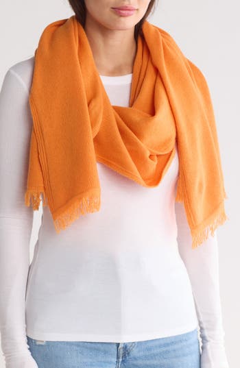 PORTOLANO PORTOLANO MERINO WOOL BLEND EYELASH FRINGE WRAP SCARF 