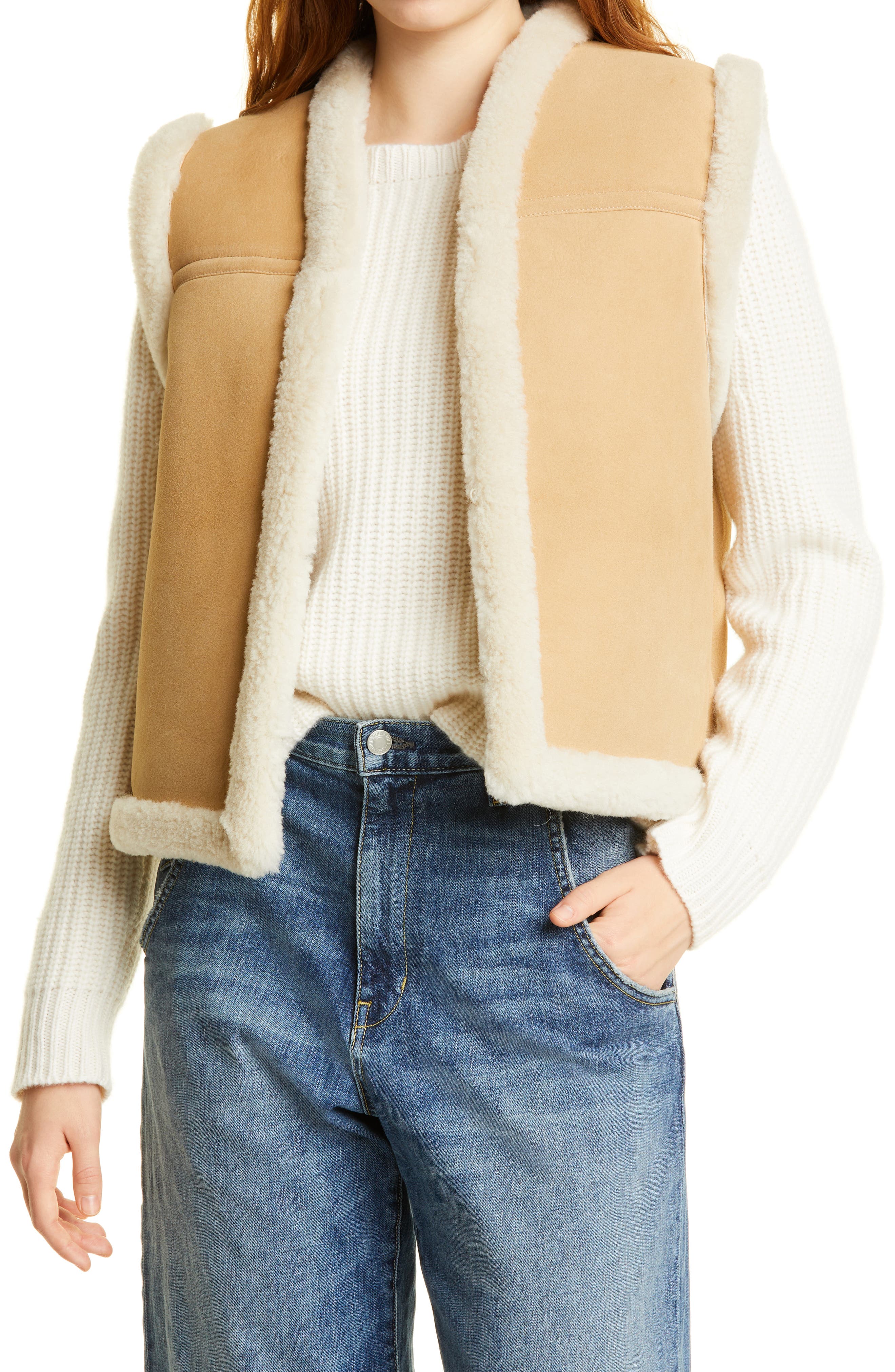 nili lotan shearling vest