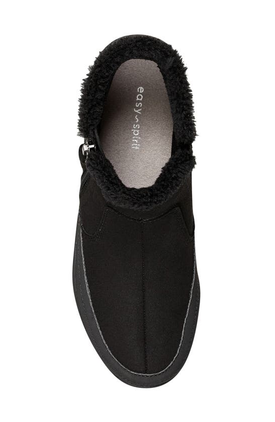 Easy Spirit Verry Faux Shearling Zip Bootie In Black