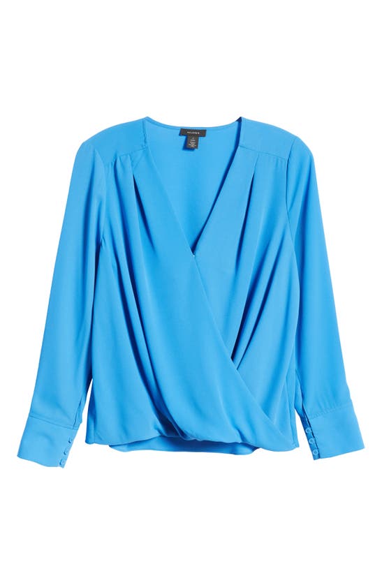 Halogen Cross Front Blouse In Blue Palace
