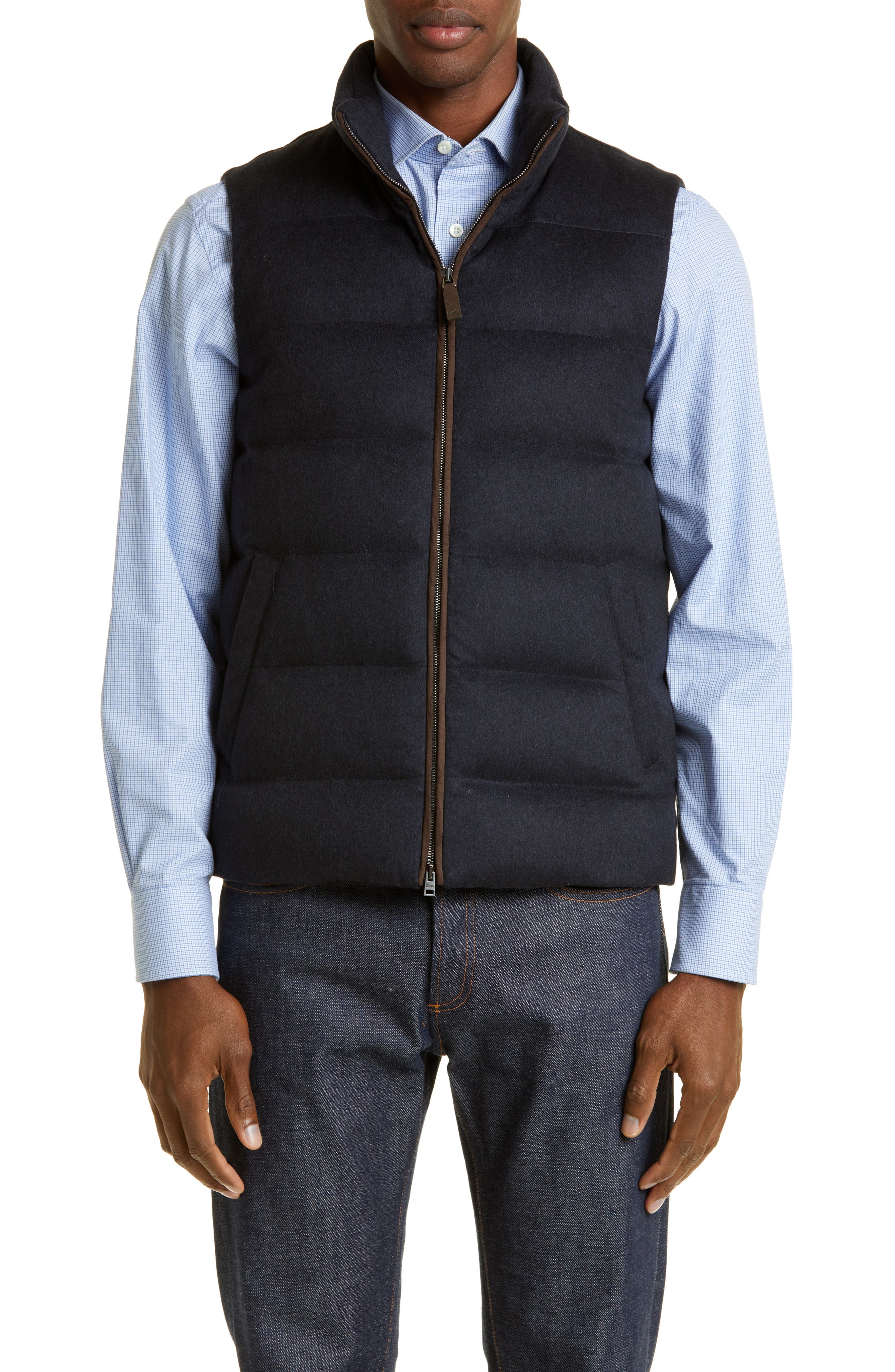 black mens down vest