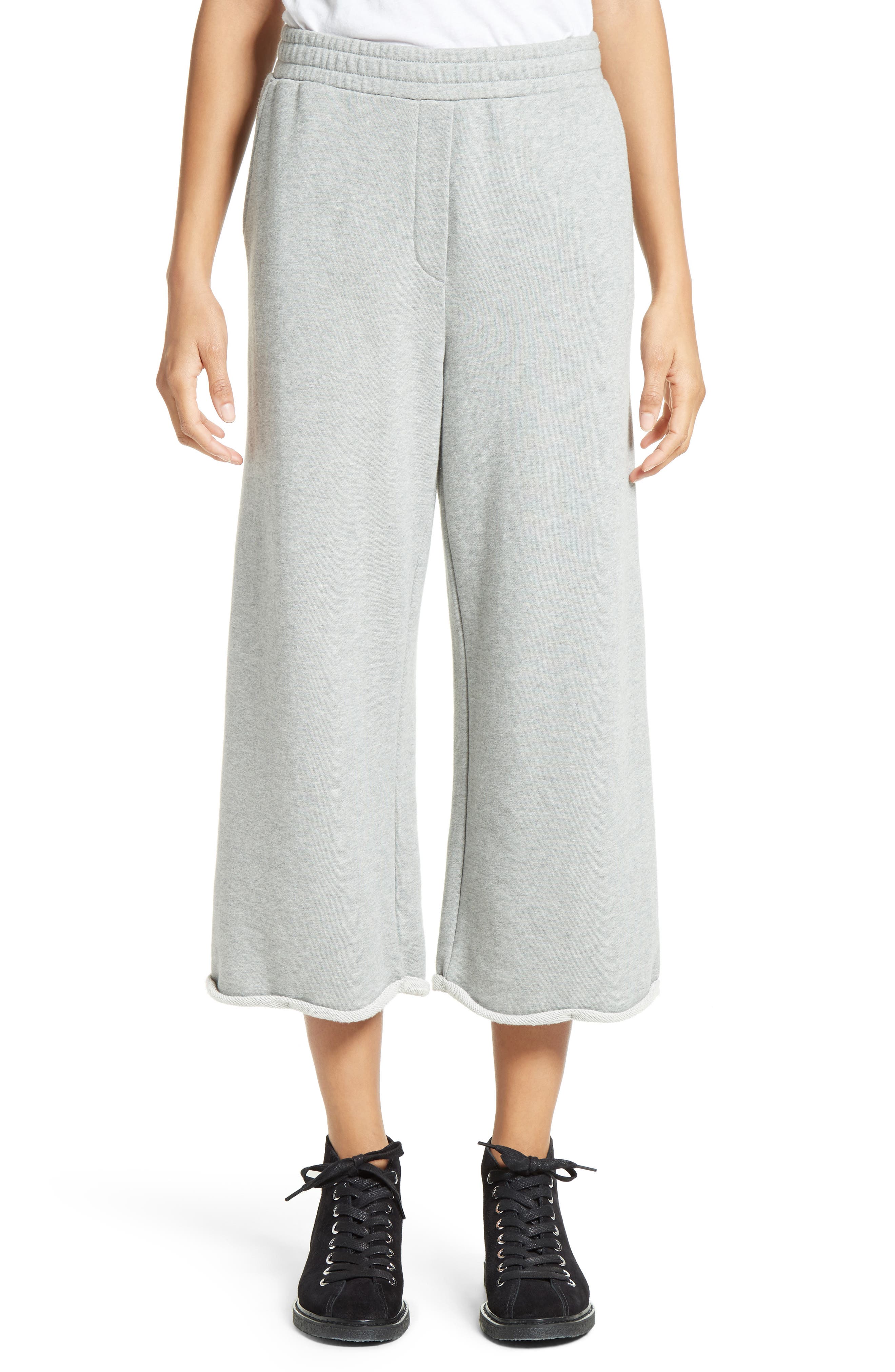 cropped wide leg sweatpants