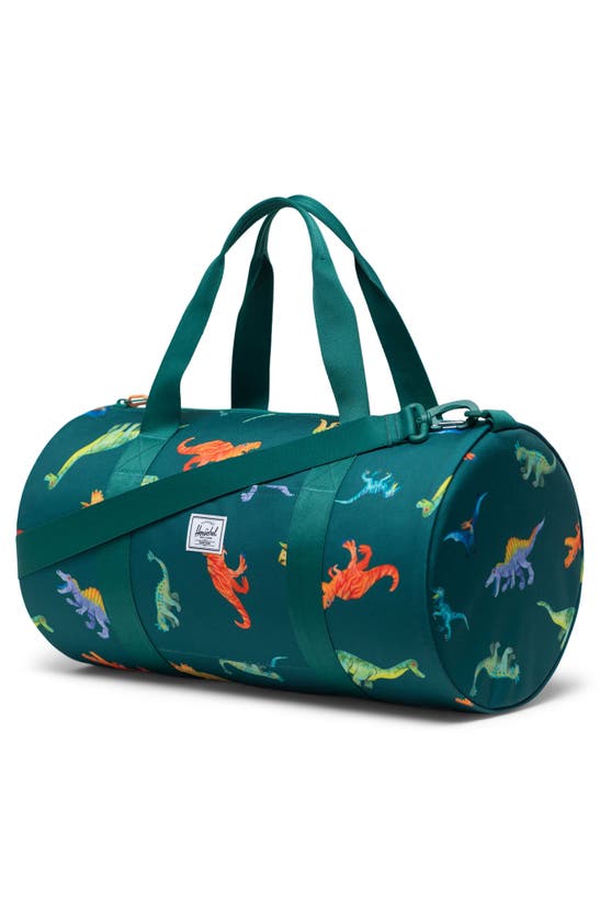 Shop Herschel Supply Co Kids' Classic Duffle Bag In Aventurine Watercolour Dinos