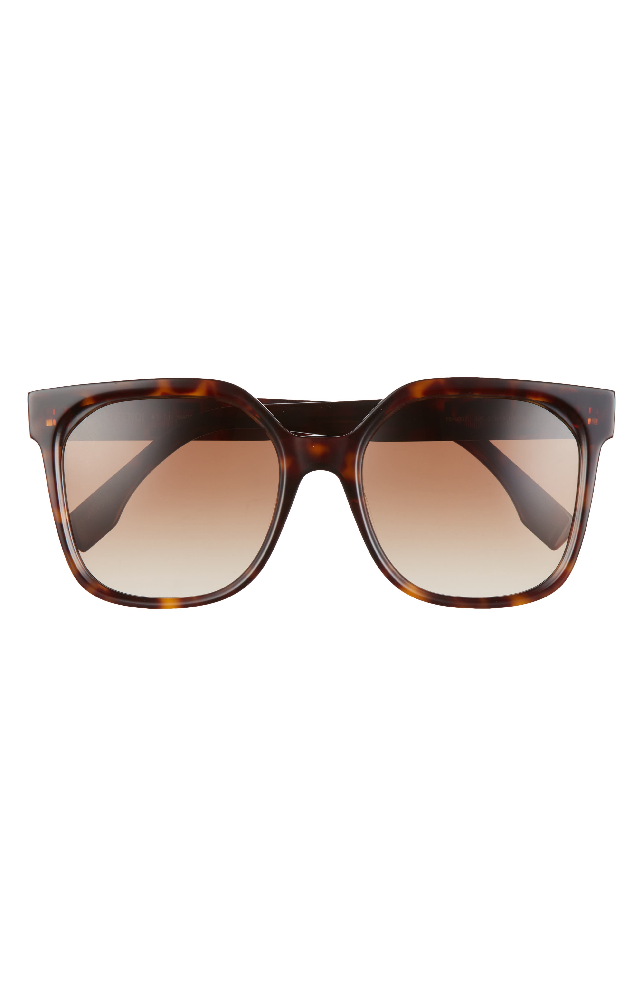 Fendi 55mm Square Sunglasses in Dark Havana /Gradient Brown at Nordstrom