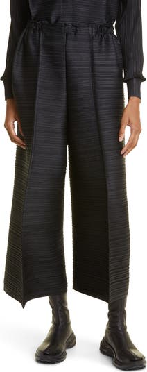 Thicker Bounce Pleated Wide Leg Crop Pants