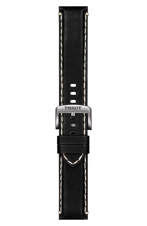 Shop Tissot Supersport Chronograph Leather Strap Watch, 45.5mm In Black/silver