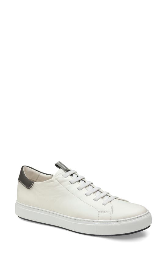 Johnston & Murphy Collection Johnston & Murphy Anson Lace To Toe Sneaker In White Sheepskin
