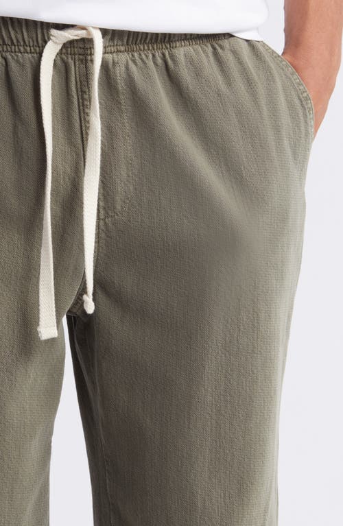 Frame Drawstring Terry Cloth Travel Pants In Smokey Olive