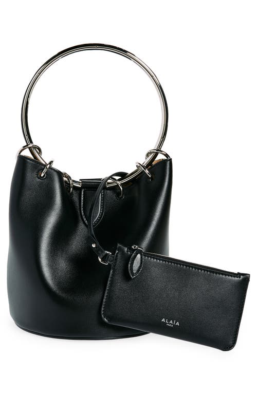 Shop Alaïa Medium Ring Handle Bucket Bag In Noir