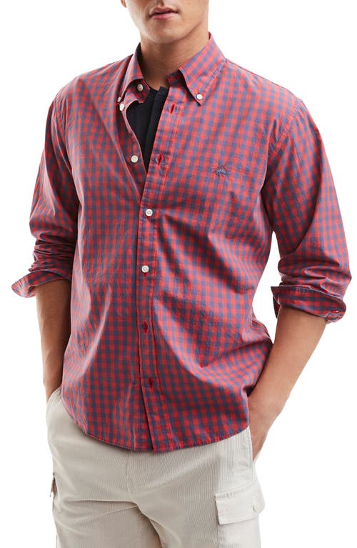 Brooks Brothers Friday Regent Fit Check Washed Poplin Button-Down Shirt in Redgingham