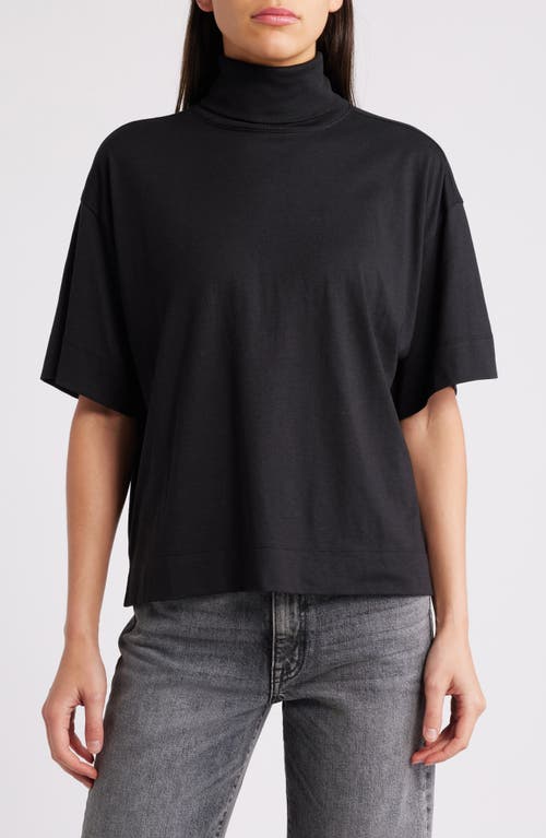 Shop Nation Ltd Fable Short Sleeve Turtleneck T-shirt In Jet Black