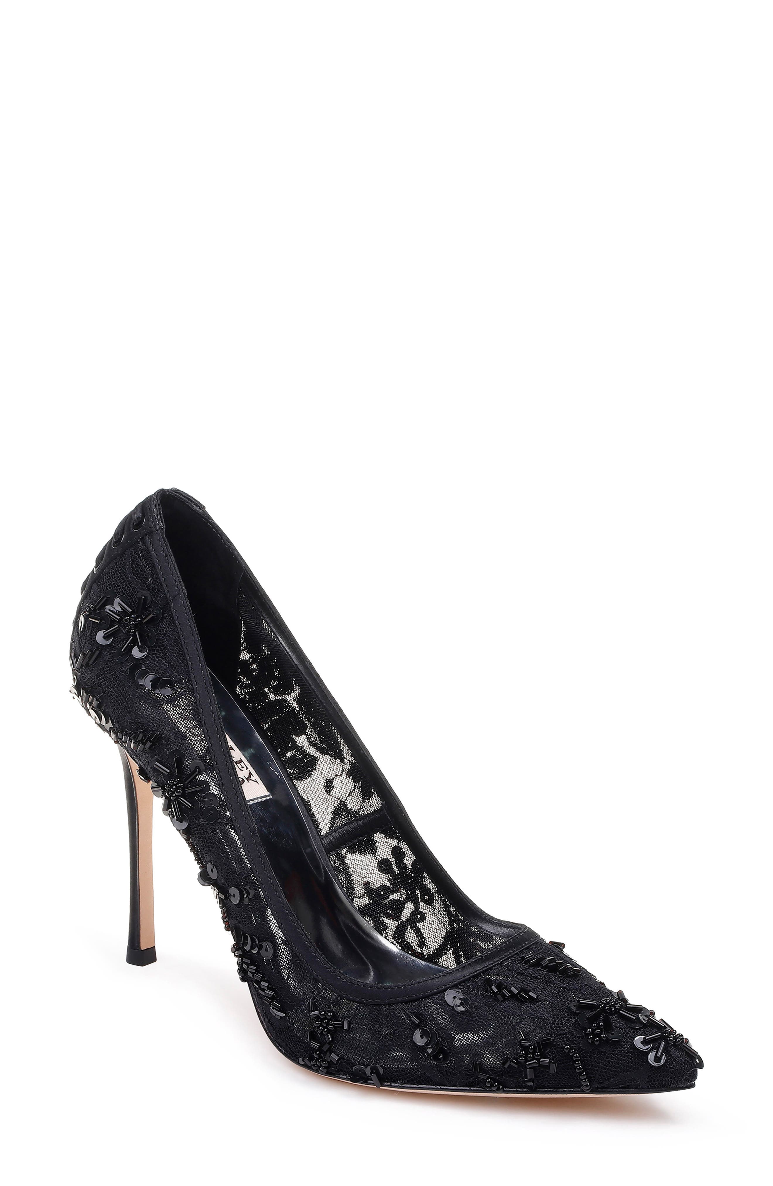 badgley mischka veronica lace pump